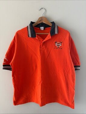 ✨MIDWEST PRINCESS✨Harley Davidson | Orange Polo Shirt with Black Collar Size L